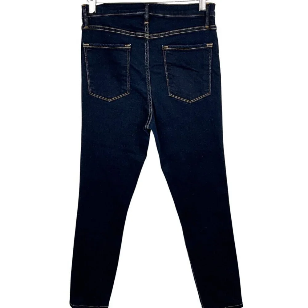 Frame Ali High Rise Cigarette Jeans Grove Street Size 30 Dark Wash Skinny Ankle - Picture 4 of 8